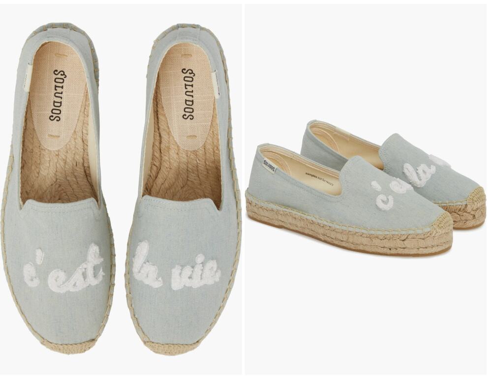 Soludos C’est La Vie Smoking Slipper Espadrilles Blue Women’s US 5